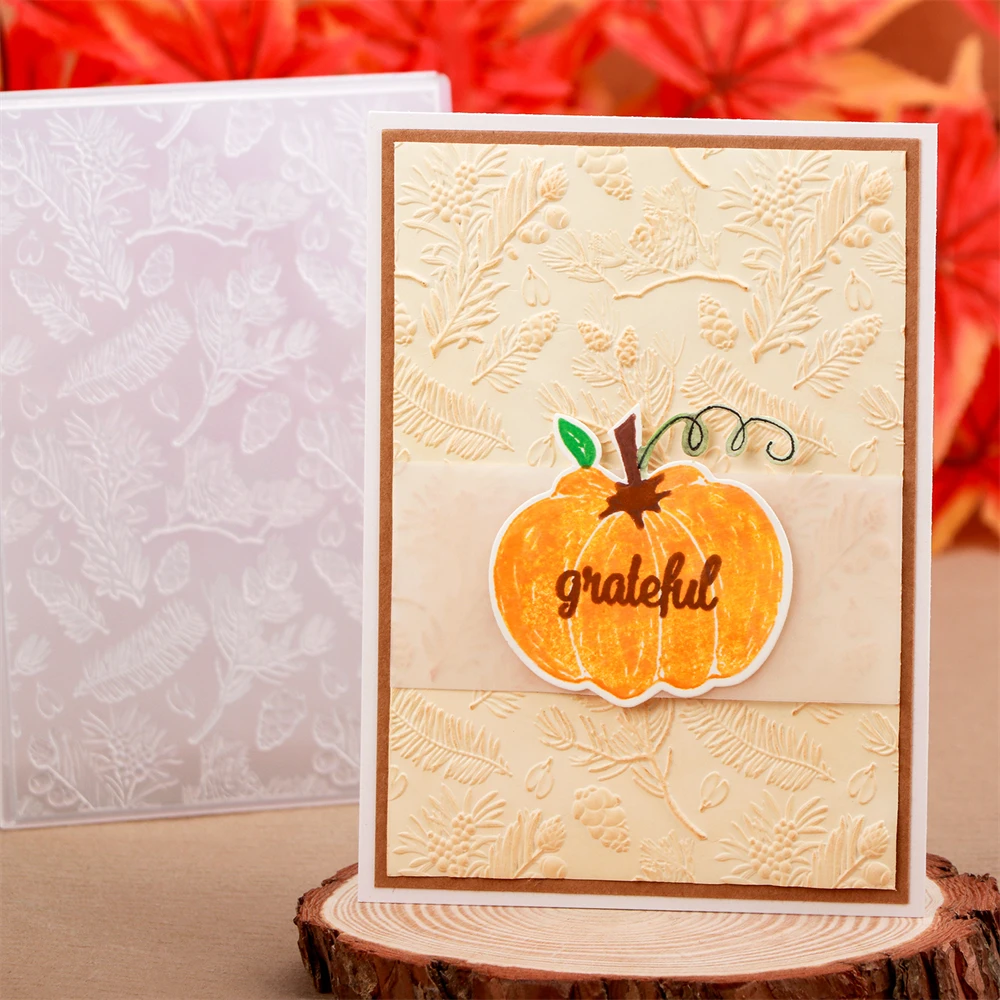 Осенние лесные сосны фоновая папка с 3D-тиснением для добавления многоуровневых