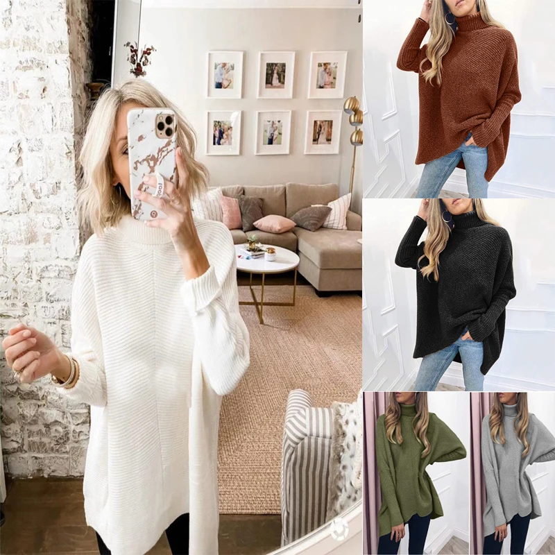 Suéter holgado de longitud media para mujer, ropa de gran tamaño, barata, venta al por mayor, de la mejor calidad