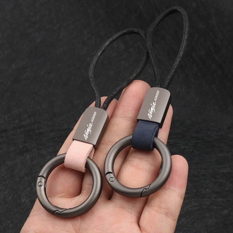 

Motorcycle Genuine Leather Keychain Holder Keyring Key Chains Lanyard Key Chain for KAWASAKI ninja1000 Accessories Gifts
