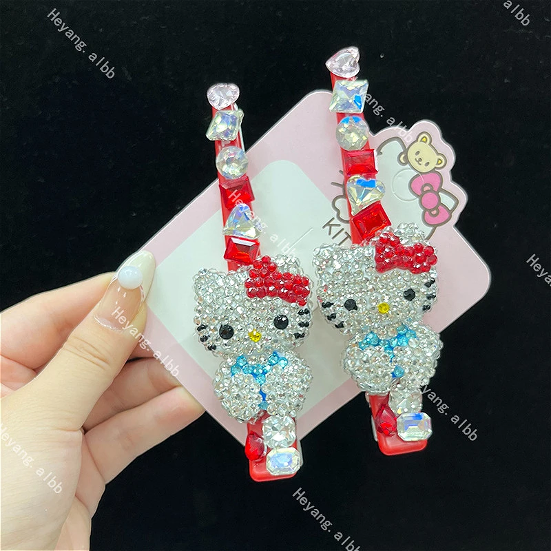 Новый персонаж мультфильма Sanrio Hello Kitty заколка для волос с бриллиантами