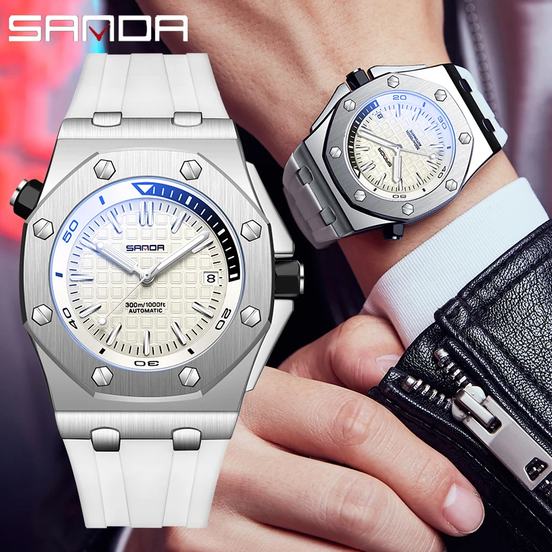 

SANDA New Luxury Men's Watches Quartz Watch Silicone Sport Date 30M Waterproof Luminous Multifunction Men's Quartz Watch