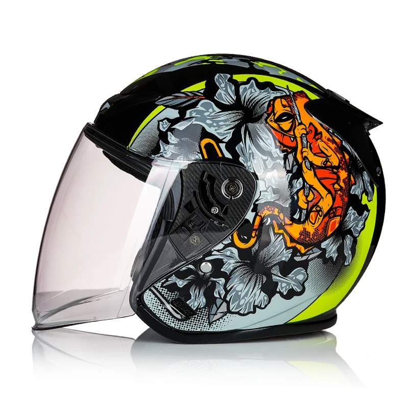

Motorcycle Helmets Scooter Motor Helmet Sell Best Safer Vespa Moped Cafe Racer With Bin Sun Visor for Adult Mens Womens Summer