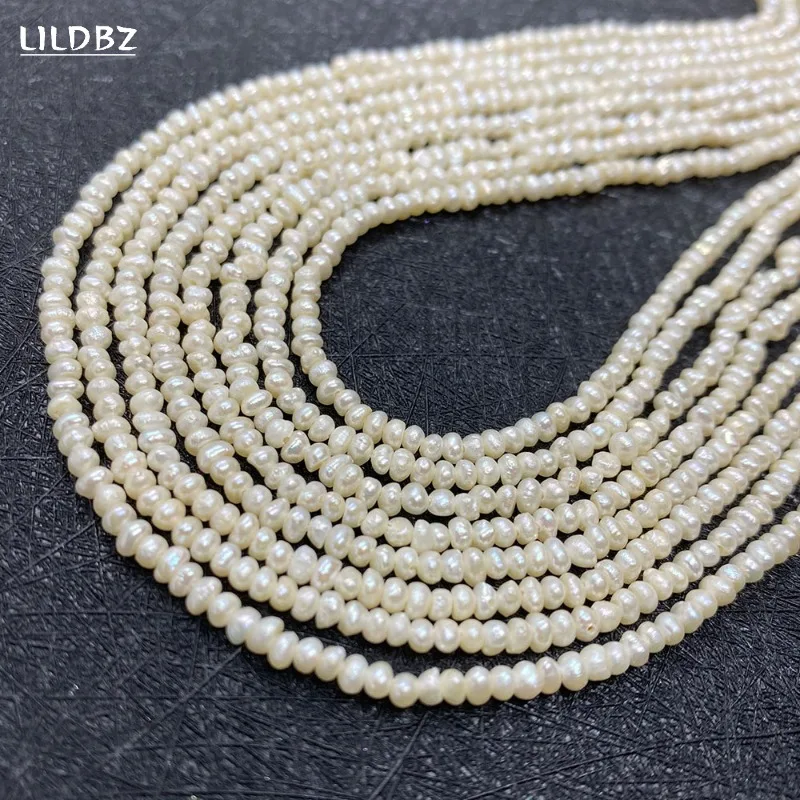 

Natural Freshwater Pearls Flat Beads Punch Loose Beads for Jewelry Making DIY Bracelet Necklace Earrings Accessories 3mm4mm