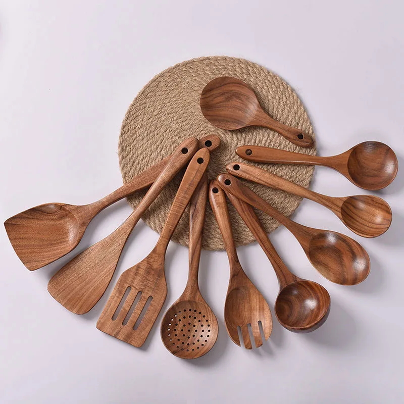 

6pcs Wooden Cookware Set Cooking Food Set Wood Kitchen Utensils Accessories Non Stick Pots Kitchenware Cooking Goods Tools