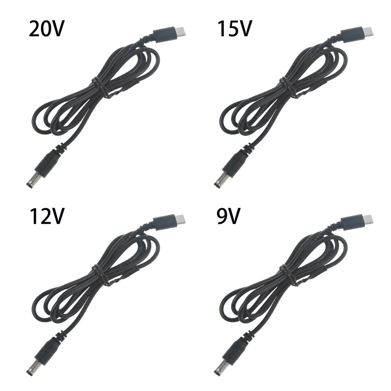 

USB C Type C PD to 9V 12V 15V 20V 5.5x2.1mm Power Supply Cable for Wireless Router Laptop LED Strip Speaker CCTV Camera