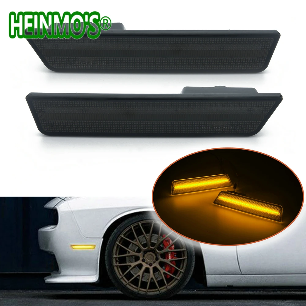

Для Dodge Challenger 2008 2009 2010 2011 2012 2014 Передние боковые габаритные огни Сигналы поворота SMD янтарные светодиодные огни