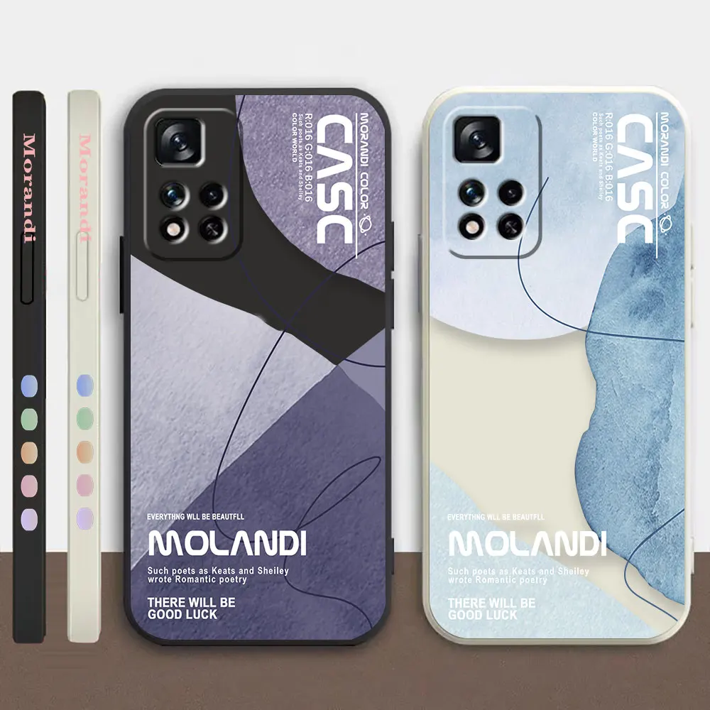 

Phone Case For Redmi Note 12 11 11T 11R 11S 10 9T 8 7S PRO PLUS 4G 5G Simple Case Cover Fundas Cqoues Shell Capa Morandi Colors