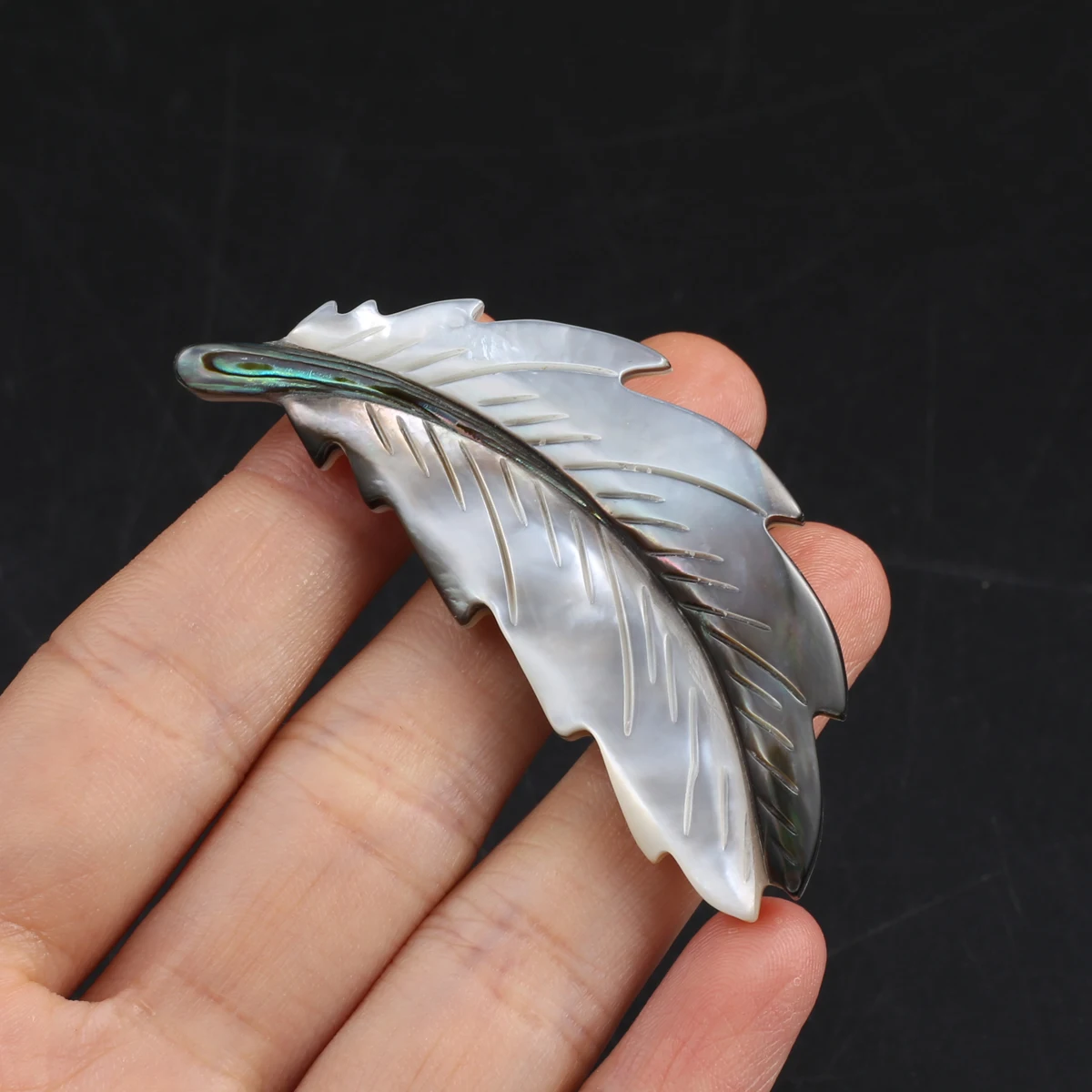 

58x23mm Feather Shape Pendant Natural Freshwater Shell Mother of Pearl Charms for Jewelry Making DIY Women Necklace Earring 1pc