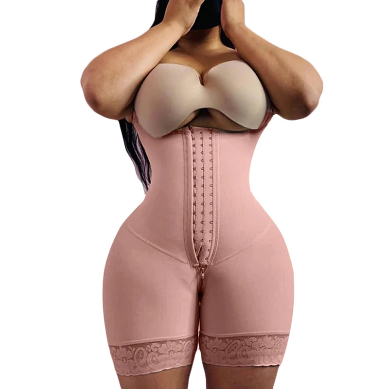 

Hips & Butt Front Closure Charming Curves Elastic Mesh Fabric Slimming Fajas Lace Body Shaper