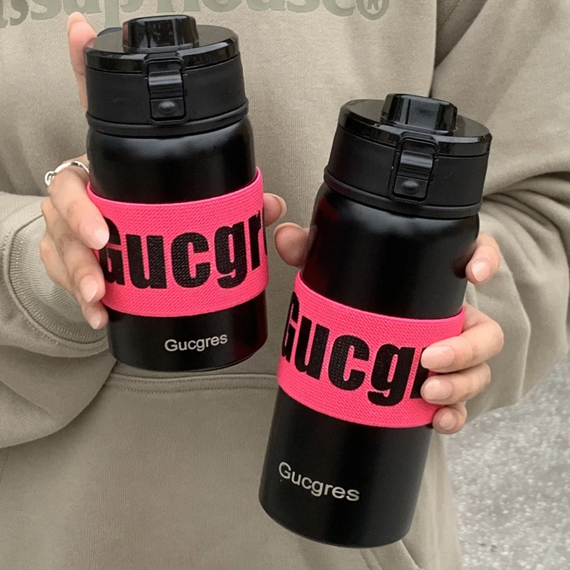 

350/550ml Thermal Water Bottle Stainless Steel Insulated Vacuum Flask Cup Coffee Mug Portable Sport Travel Thermos With Stickers