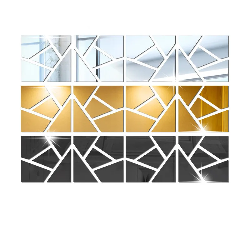 

Cube Combination Mirror Wall Stickers Acrylic Three-dimensional Self-adhesive Bedroom Decoration Square DIY Free Combination