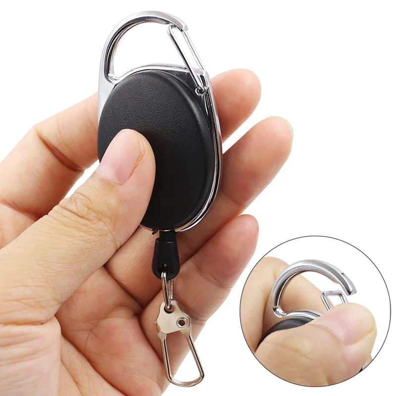 

Retractable Pull Badge Reel Zinc Alloy ABS Plastic Lanyard Name Tag Card Badge Holder Reels Recoil Belt Key Ring Chain Clips