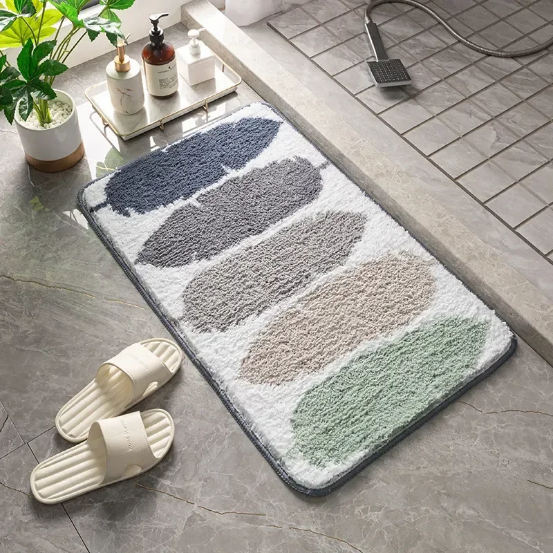 

Machine Carpet Mats Absorbent Bath Bathroom Bathroom Rug High Shaggy Quality Ultra Microfiber Washable Non-slip Extra Rugs Soft