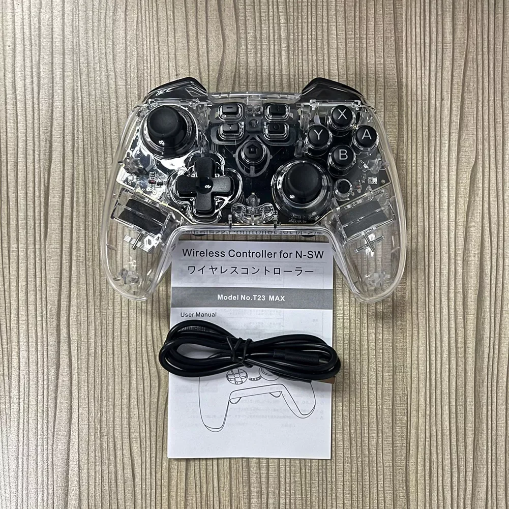 

NEW2023 Wireless Bluetooth Gamepad for Nintedo /OLED Console 6Axis Dual Vibration Joystick with TURBO Transparent Controller