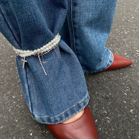 Брюки с жемчужным крестом HWetR