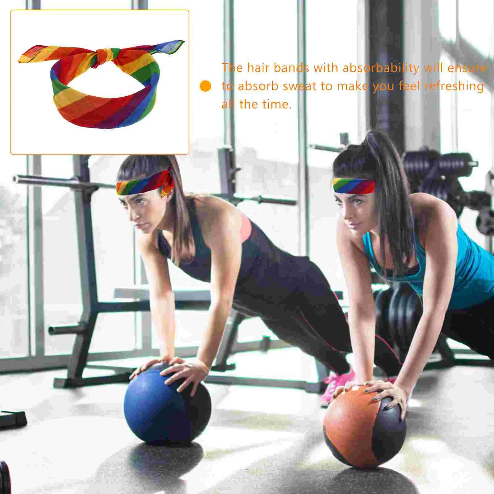 4-шт повязки для волос цветной полосатый тюрбан шарф бега йога фитнес повязка на