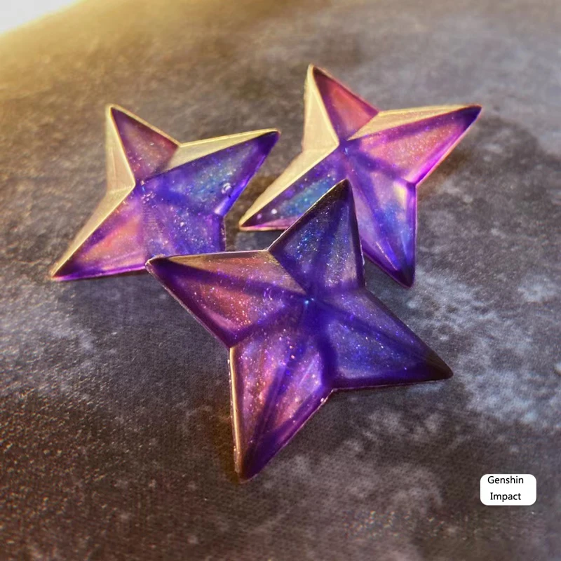 

Genshin ударопрочный реквизит для рисования открыток ручной работы 3D многоцветное звездное небо Primogem без мастера блестящее украшение из смолы...