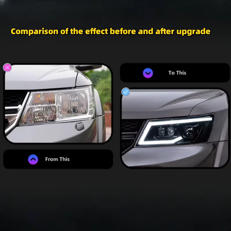 Автомобильные фары для Dodge Coolway 2009-2015 фара в сборе модифицированная Rouse
