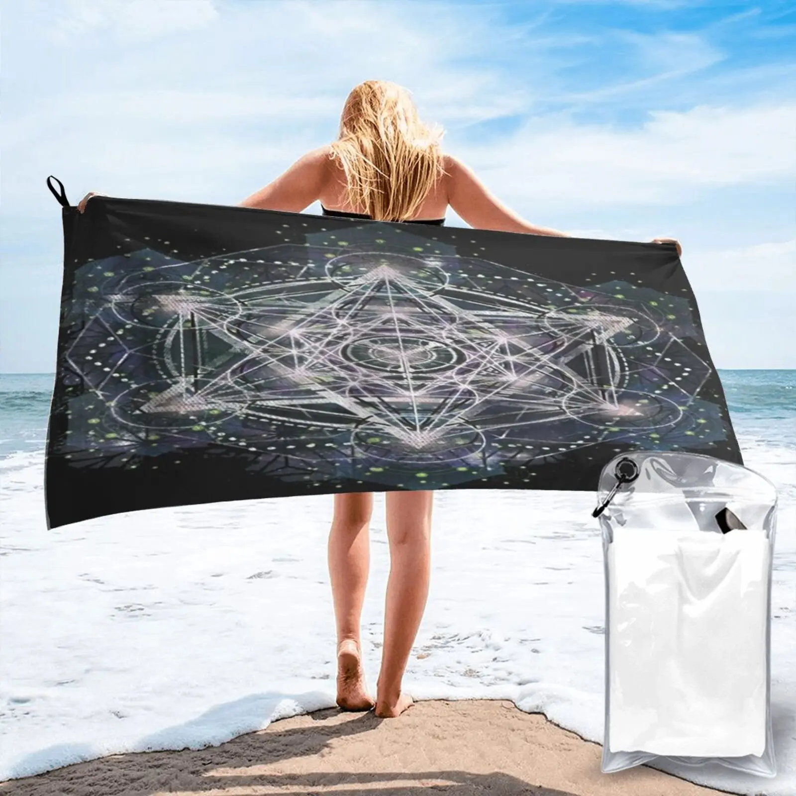 

Metatron, религиозный куб с геометрическим рисунком, 3296, пляжное полотенце, полотенце для ванной, полотенце для волос, Пляжная накидка, полотенц...