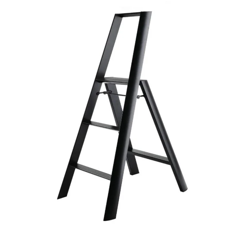 

3 Stepladder Light Weight Anti-Slip Aluminium Platform Step Ladder Folding Foldable Household Fold up Ladder For Home Kitchen