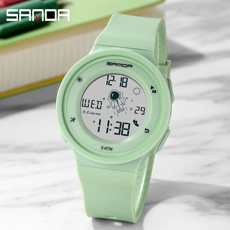SANDA Sports Watch For Women Casual Fashion Waterproof LED Digital Watch Womens Watches Multifunction Timer Alarm Clock Reloj