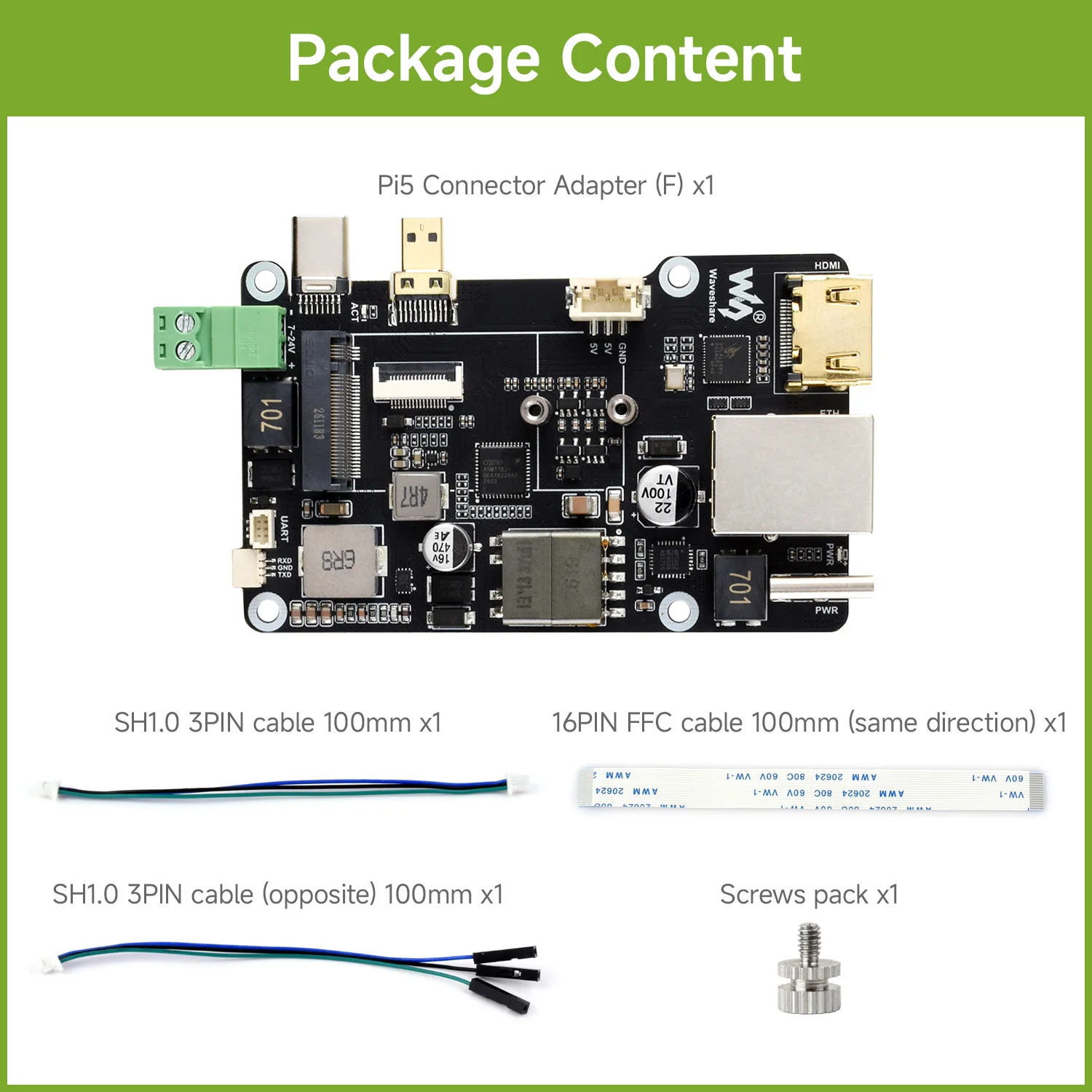 Многофункциональный адаптер Waveshare PCIe для M.2, выход 4K, оригинальный контроллер Ethernet RTL8125 2.5GbE, поддержка ОС Raspberry Pi (art.: 3920dc8ea73d1) - 3920dc8ea73d1