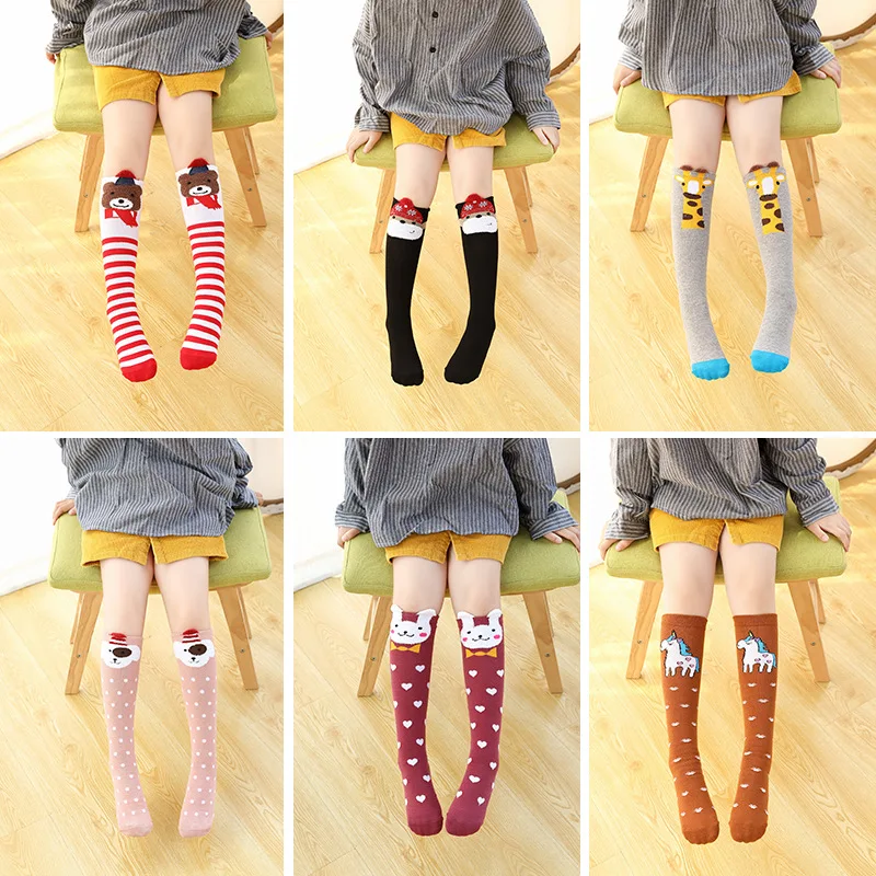 

Girls Socks Children's Skarpetki Baby Cute Winter Cartoon Cotton Calcetines Animal Print High Knee Kids Boy Meia Toddler Socks