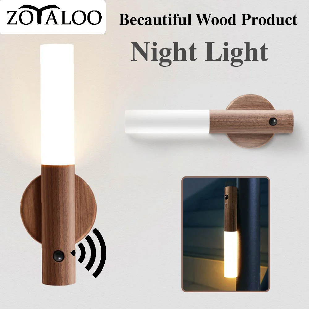 

Zoyaloo, деревянная Беспроводная USB-лампа для детской комнаты