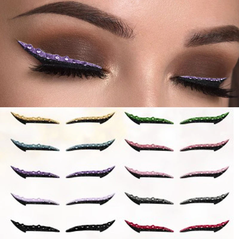 

1Pairs Waterproof Eyelid Line Stick Reusable Glitter Eyeliner Sticker Double Eyelid Sticke Eye Makeup Self-adhesive Cosmetic NEW