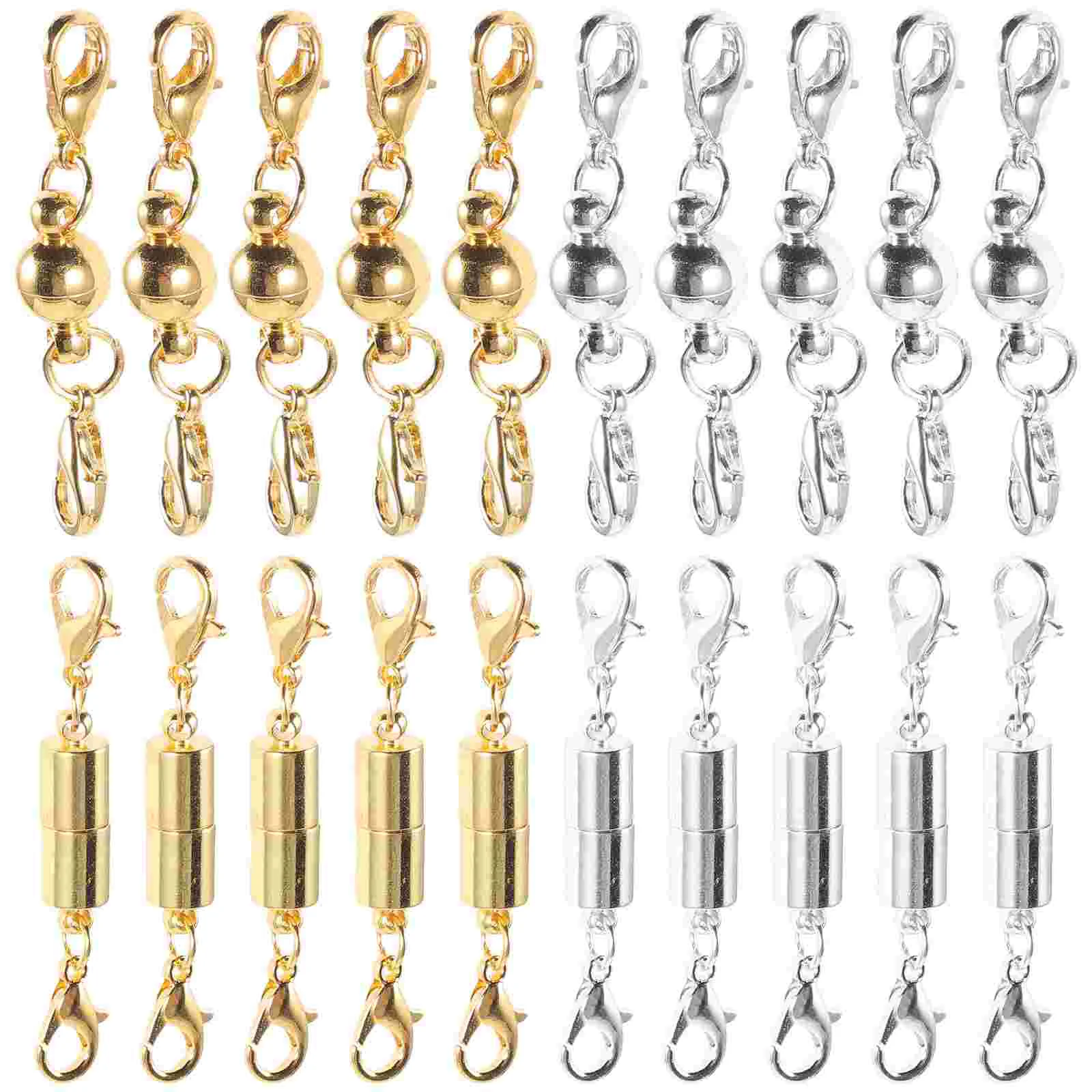 

20 Pcs Magnetic Necklace Clasps Closures Bracelet Spherical Jewelry Making Metal