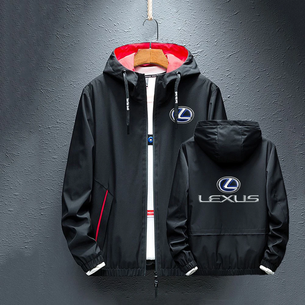 

2022 LEXUS Logo College style Jacket Zipper Hoodie Splice Windbreaker Rainproof Coat Casual pullover applique Coats