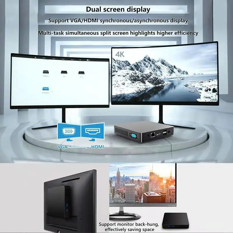 Недорогой портативный мини-ПК с Windows 10 Intel ОЗУ 6 ГБ ПЗУ 64 128 256 Гб SSD Wi-Fi Bluetooth 4 2 VGA Hdmi USB