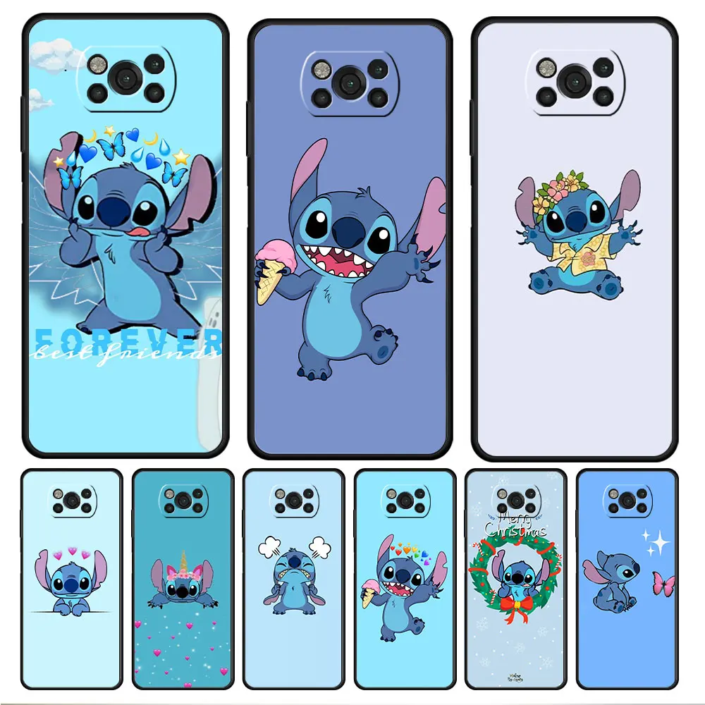 

For Xiaomi POCO 10T MI 11 lite 9T X4 M3 F3 F4 GT 11T M4 Pro 5G X3 NFC Cover Disney Lilo and Stitch Dog Phone Funda
