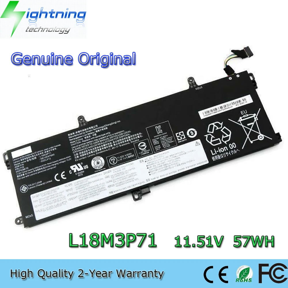 Новый оригинальный аккумулятор для ноутбука L18M3P71 11 52 В 57 Втч Lenovo ThinkPad T590 P53S T15 P15s
