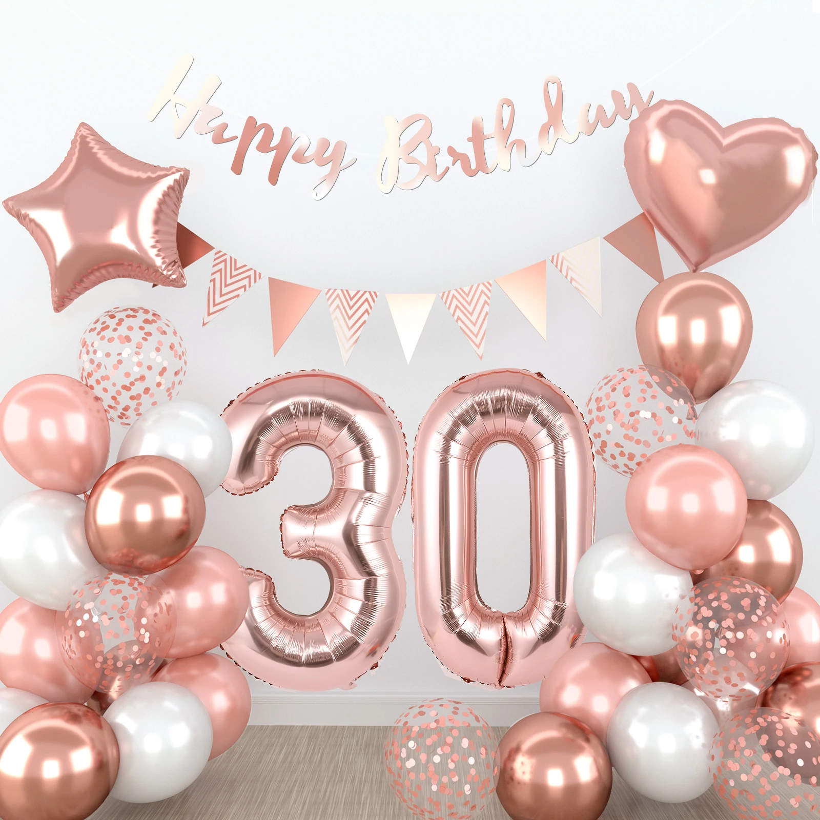 Розовое золото 18 30 40 50 воздушные шары для украшения дня рождения Globos с днем рождения гирлянда конфетти баллон для дня рождения товары