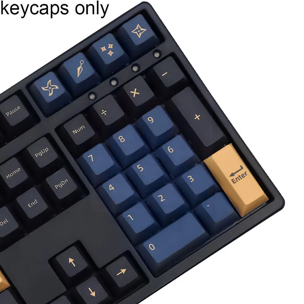 

129 Keys Blue Samurai Pbt Keycaps Dye-sub Personalized Pbt Keycap For Gmk Mx Switch 61/64/68/84/96mechanical Keyboard Z4x9
