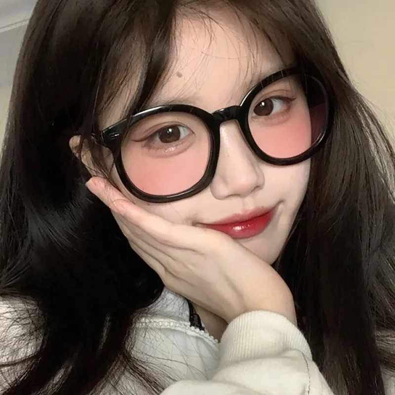 

2022 New female round Optical glasses false Powder Blusher glasses for women plain glasses Nearsighted Eyewear Glasses -1.0 -2.5