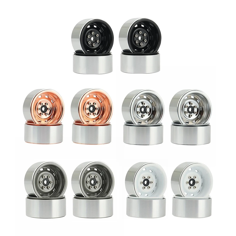 4Pcs 1.9 inch Metal Beadlock Wheel Rims Hub Set for 1/10 SCX10 90046 AXI03007 Traxxas TRX4 D90 RC Rock Crawler Car Parts - купить по