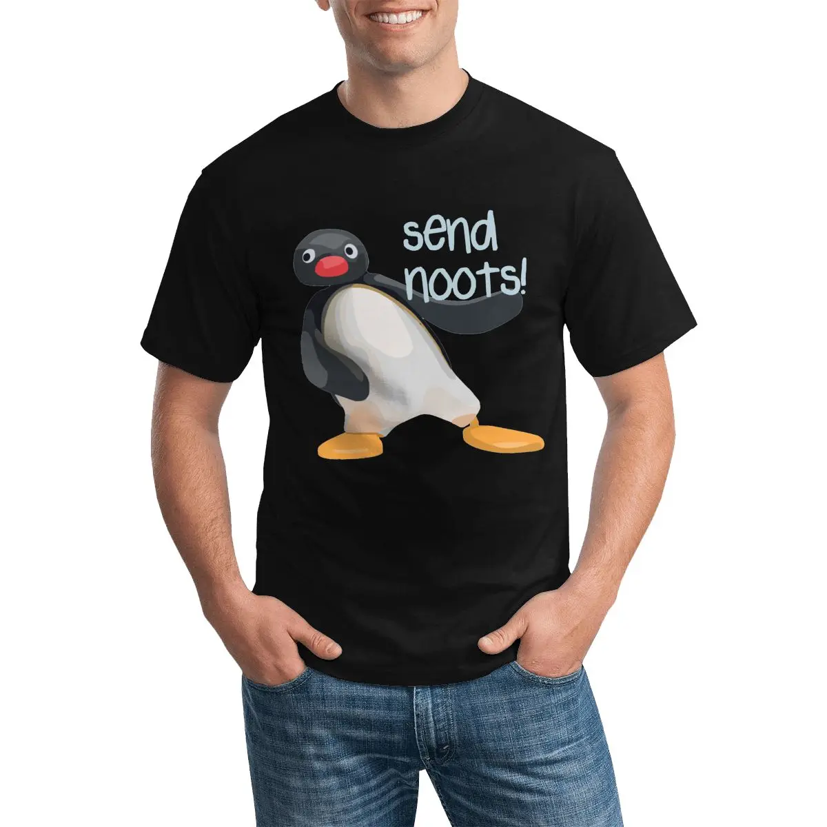 

Send Noots! T Shirt noot pingu meme funny sarcastic Fashion 100 Cotton T Shirts Short Sleeves Printed Kawaii Tops for Men Tees