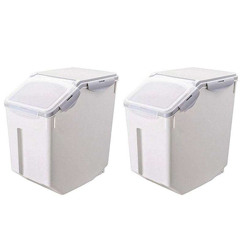 

Влагонепроницаемый герметичный контейнер для риса, контейнер для хранения риса с колесами, закрывающаяся крышка PP, 2 упаковки