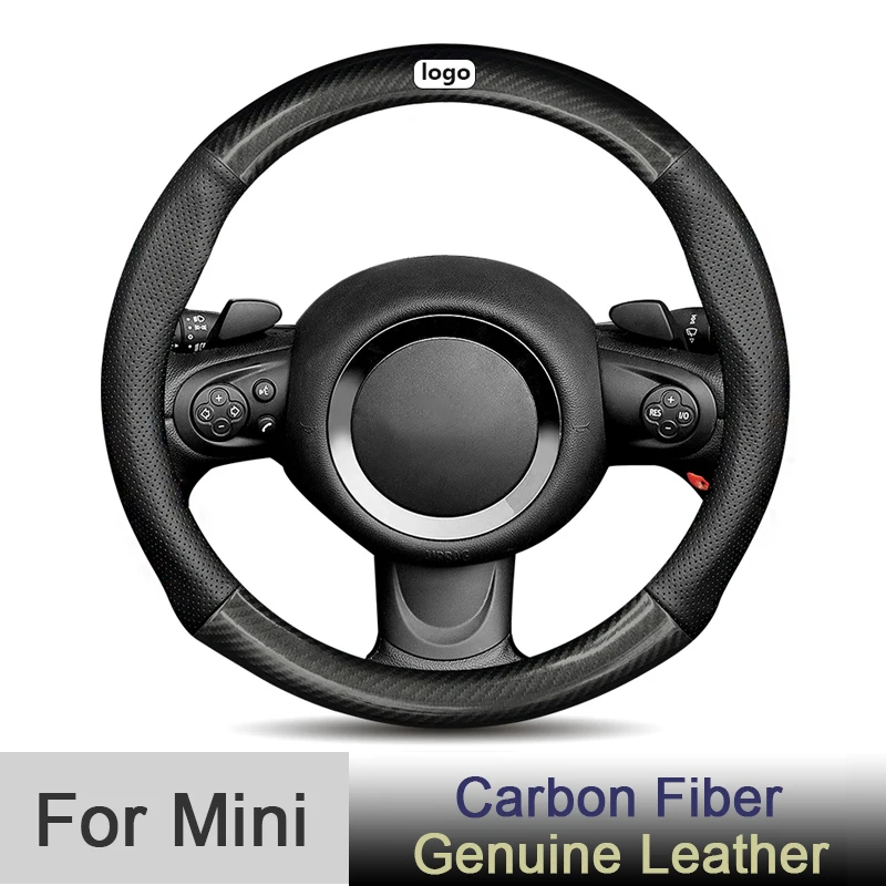 

Dedicated for BMW Mini Steering Wheel Cover Cooper RC R57 R52 F60 F56 F55 F54 Clubman Cabrio Countryman Carbon Fiber Auto Parts