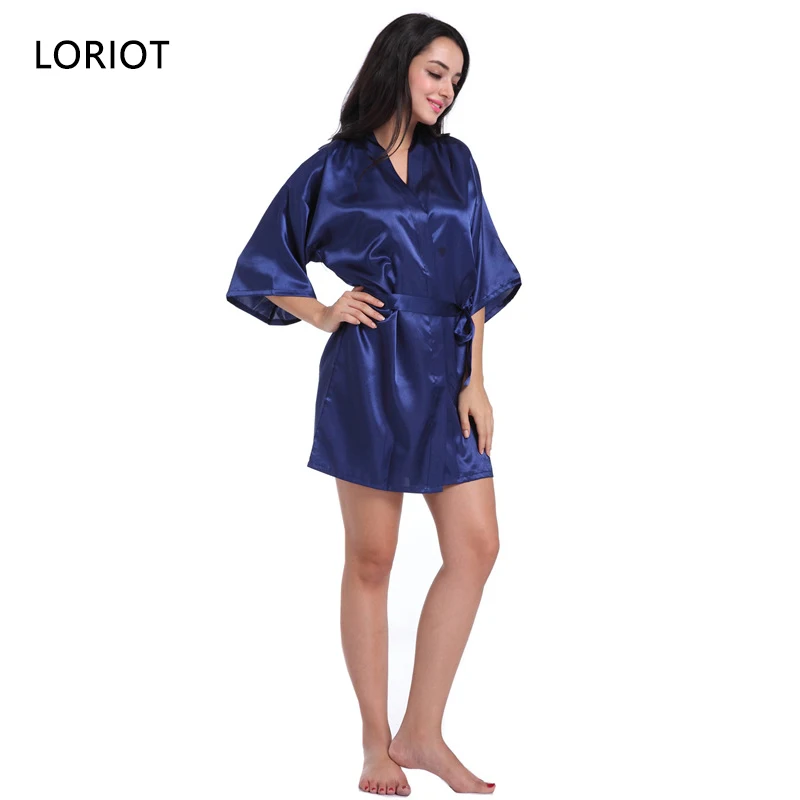 

Satin Robes For Women Bathrobes Pajamas Pyjamas Nightwear Sleepwear Half Sleeve Sexy Casual SA1390
