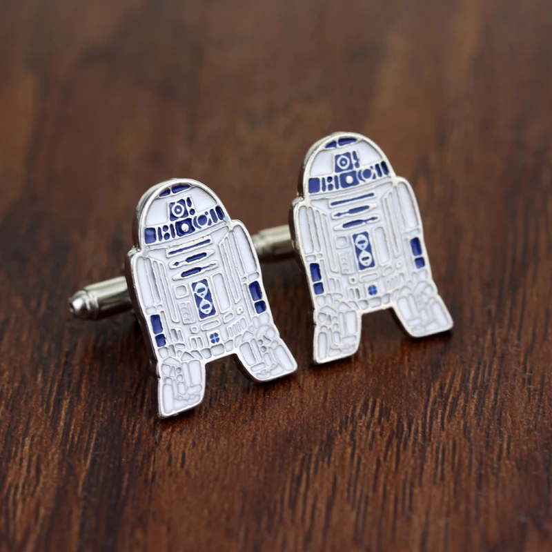 

Movie Jewelry Star Wars Robot R2-D2 Cufflink Men Women Shirt Cuffs Fashion Jewellery Accessories for Fans Collection Toy Gifts