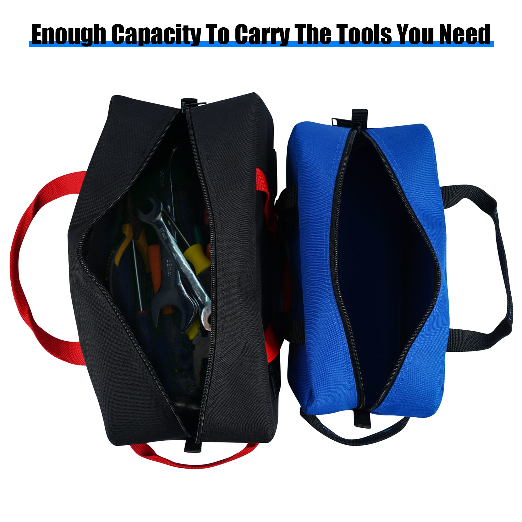 MELOTOUGH 16 Inch Tool Bag Canvas Tool Tote Bags with Zipper Heavy Duty Portable Tool Bag Organizer for Electrician PlumbingHVAC