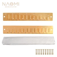 naomi 2pcs harmonica reed plates 24 holes brass cover plates for swan qimei suzuki c tone with screws