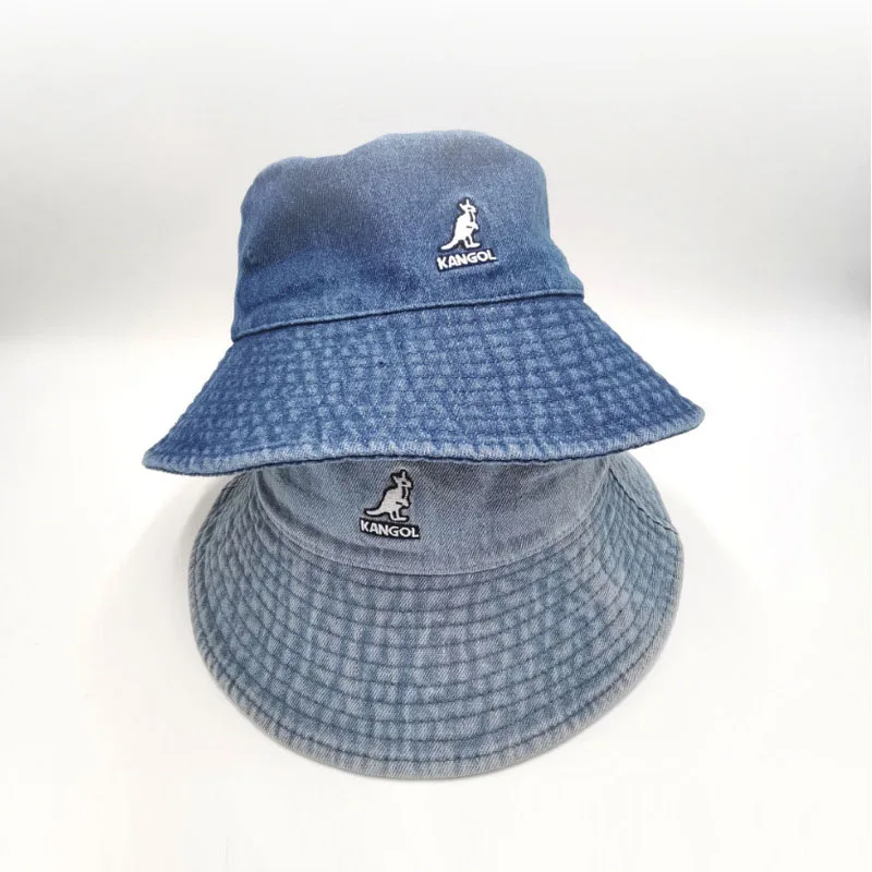 

KANGOL Cowboy Hats Summer Fashion Unisex Kangaroo Denim Bucket Hats Designer Bob Kpop Basin Hat Trend Hip Hop Caps