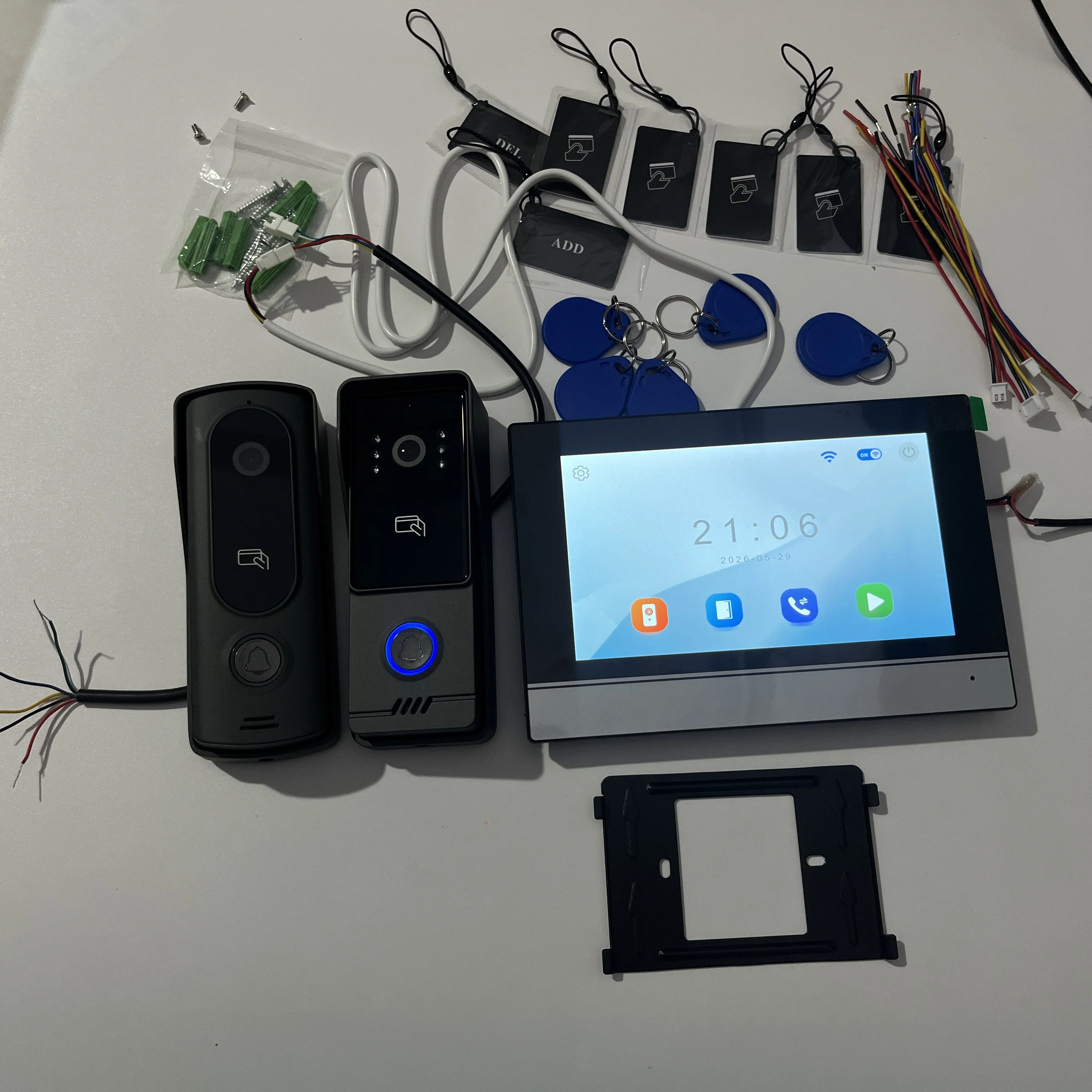 Фото Видеодомофон Tuya Wifi с 7-дюймовым HD-монитором, 4-проводным подключением, RFID, металлической ИК-камерой, двусторонней аудиосвязью и разблокировкой через приложение №4