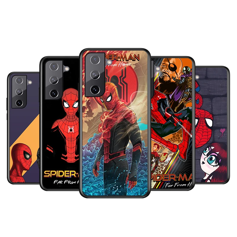 

Avengers Spiderman Red For Samsung Galaxy S22 S21 S20 Ultra Plus Pro S10 S9 S8 S7 4G 5G Soft Black Phone Case Funda Coque Cover