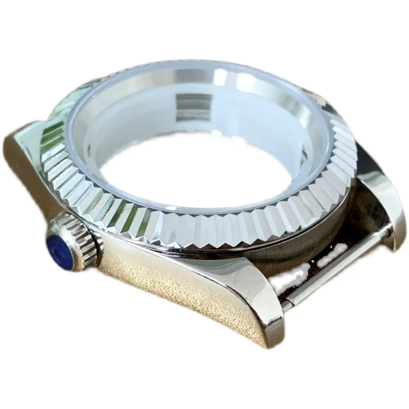 39mm Watch Case Sapphire Glass Fine Stainless Steel Folding Buckle Strap Fit Miyota8215 Mingzhu DG2813 3804 Automatic Movement