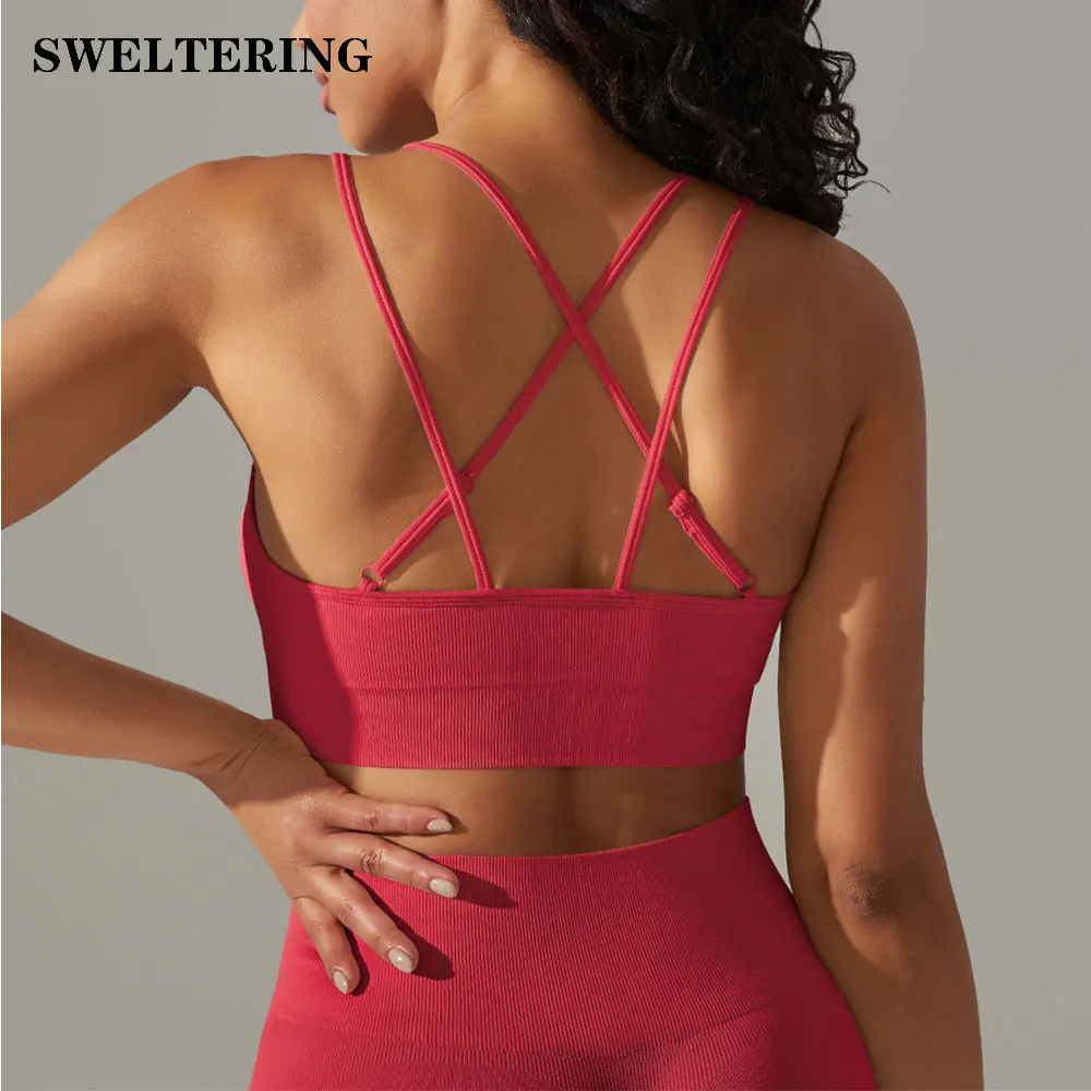 

Высокопрочный бюстгальтер для йоги, ажурная майка, женский спортивный бюстгальтер для фитнеса, тренажерного зала, эластичный жилет, женское нижнее белье для тренировок